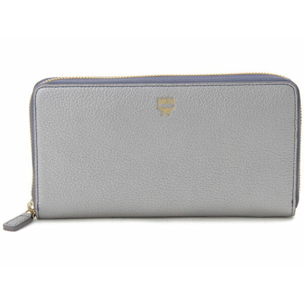 MCM MILLA Long Wallet Round Zipper Silver